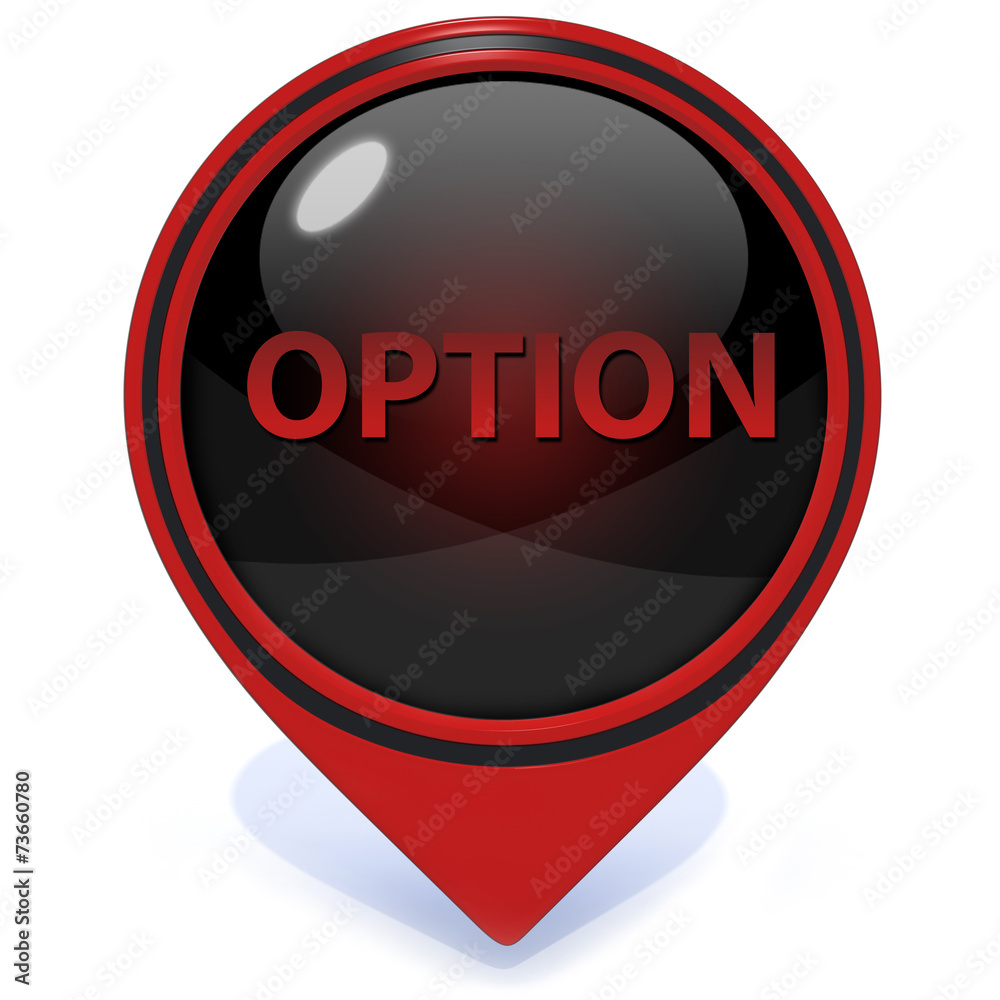 option pointer icon on white background