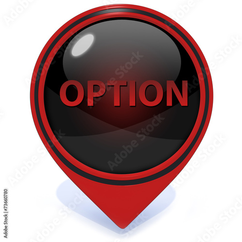 option pointer icon on white background