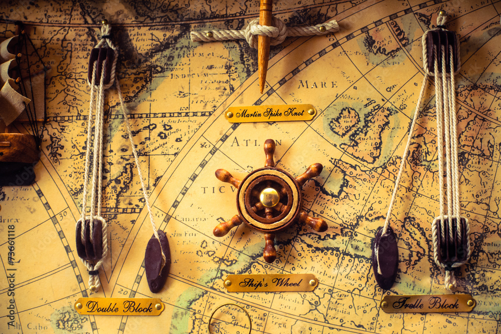 seekarte lehrmittel antik Stock Photo Adobe Stock