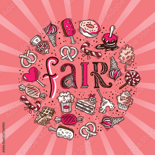 Sweets circle fair concept