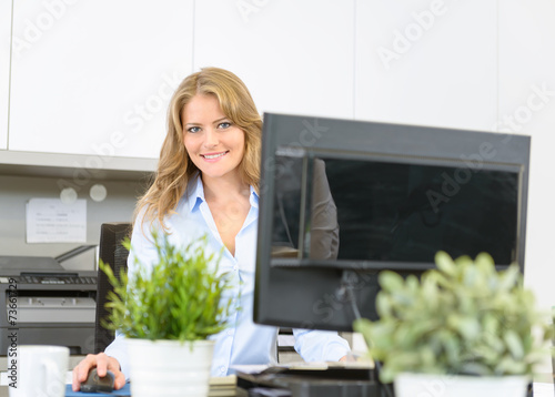 Woman at her desk