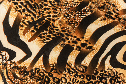 texture of print fabric striped zebra and leopard
