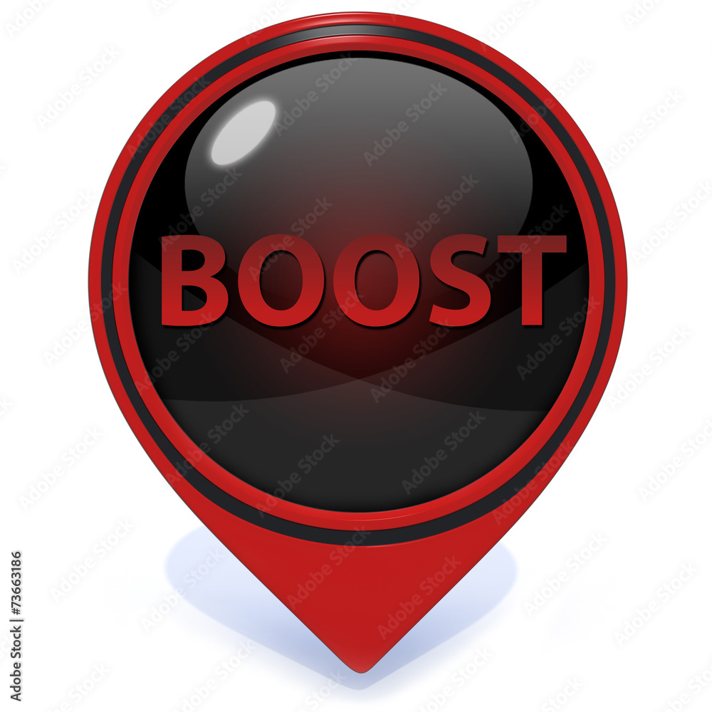 Boost pointer icon on white background Boost pointer icon on white background