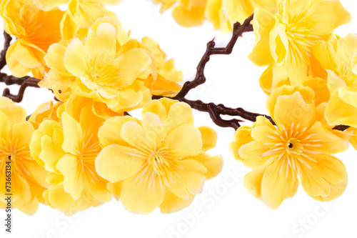 Yellow artificial flowers