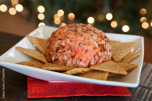 Cheese Ball and Crackers