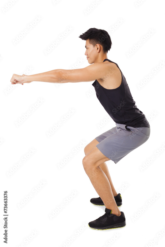 young asian Handsome Man Doing  Exercise