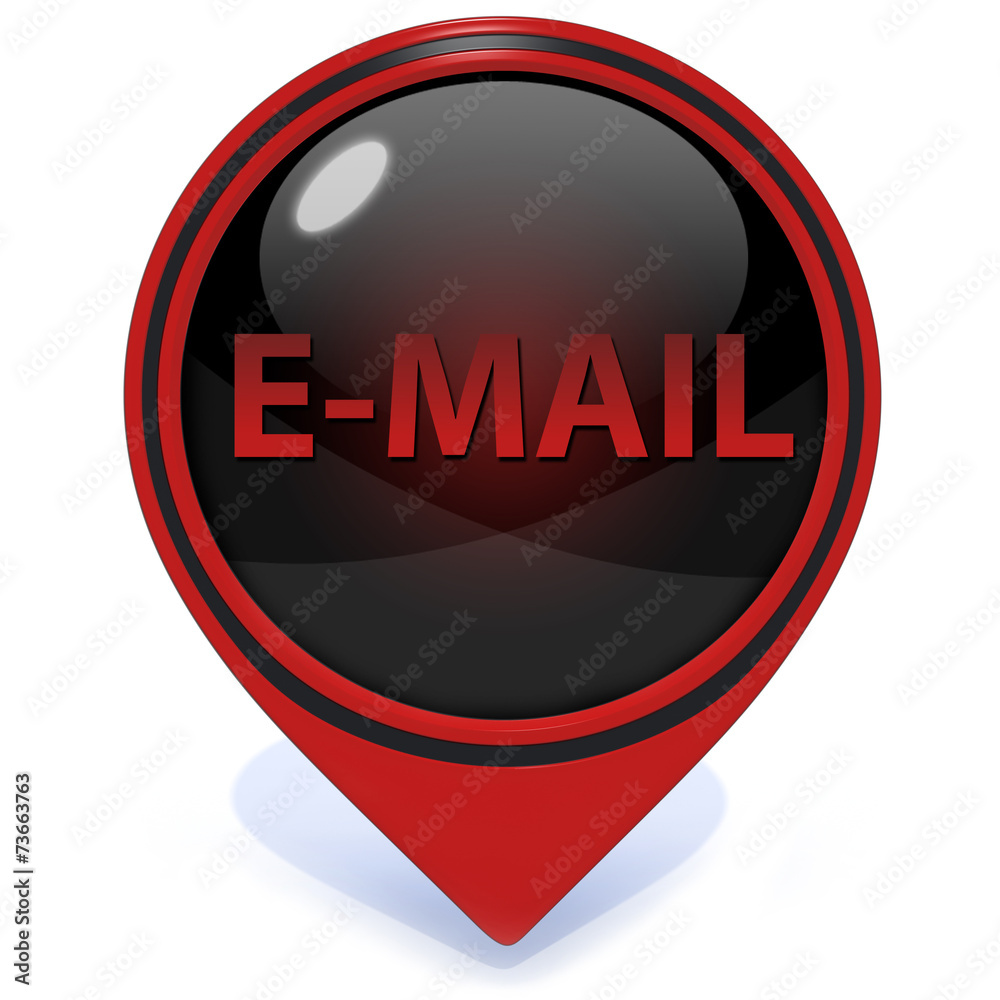 E-mail pointer icon on white background E-mail pointer icon on white background