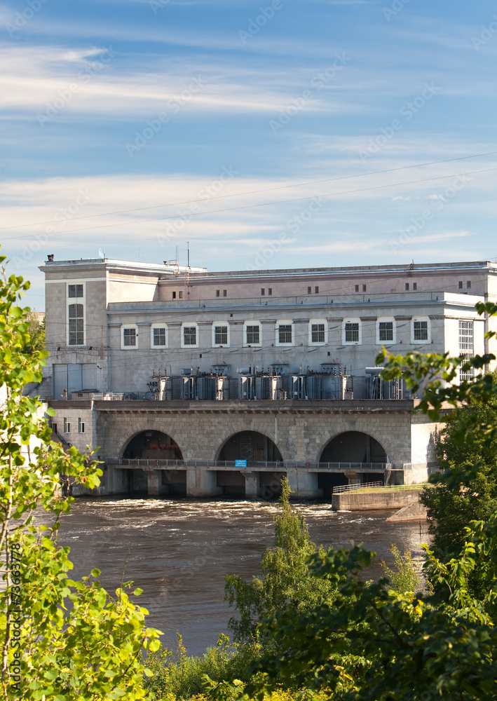 Fototapeta premium Estonia. Narva. Hydroelectric power station on the river Narva..