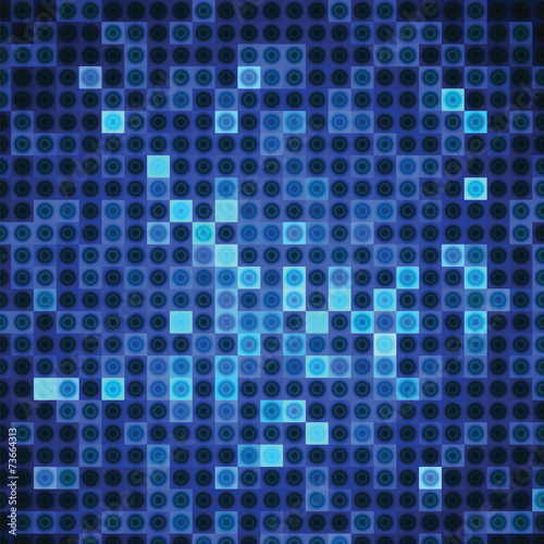 Abstract background of blue rectangles and circles