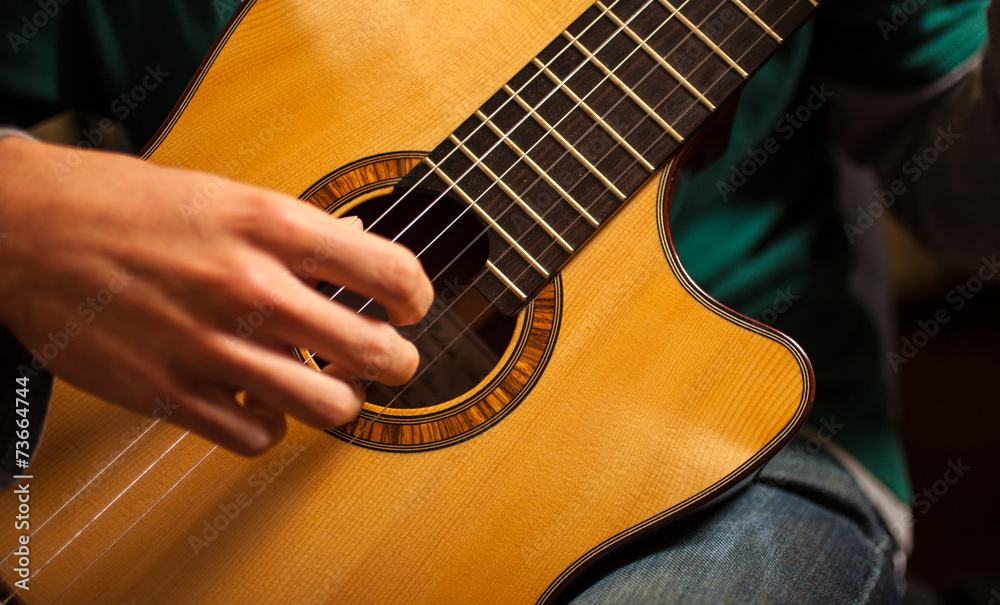 Fototapeta premium Man playing a guitar