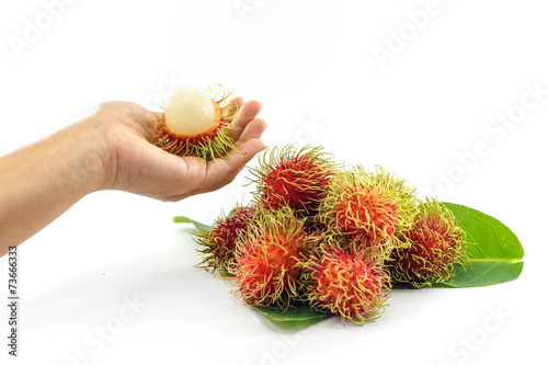 rambutan isolated on white background