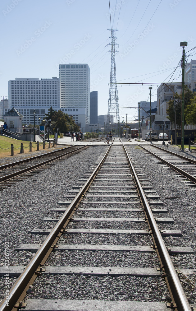 Railroad tracks New Orleans USA