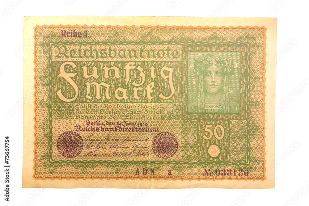 Inflationsgeld Reichsbanknote 1919 - Reihe 1 Inflationsgeld Reichsbanknote 1919 - Reihe 1