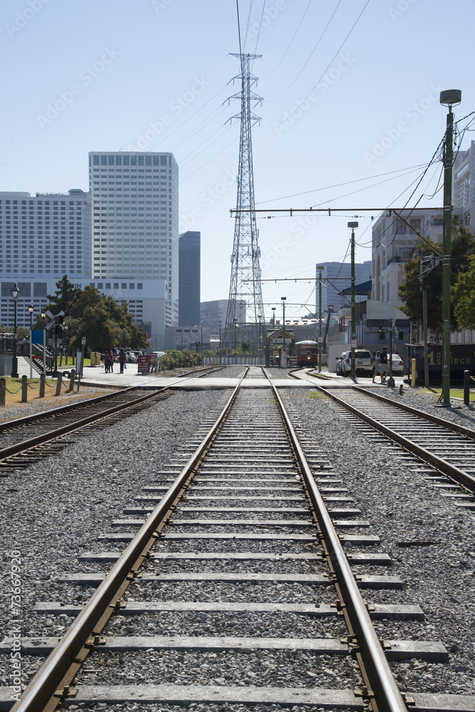 Fototapeta premium Railroad tracks New Orleans USA