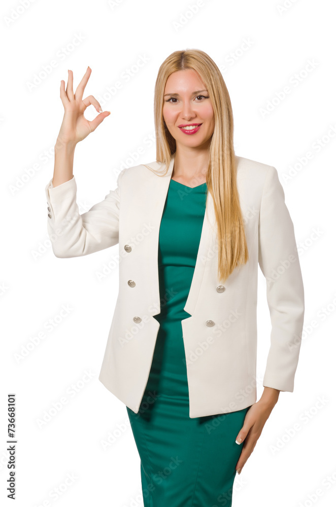 Businesswoman in business concept isolated on white Businesswoman in business concept isolated on white