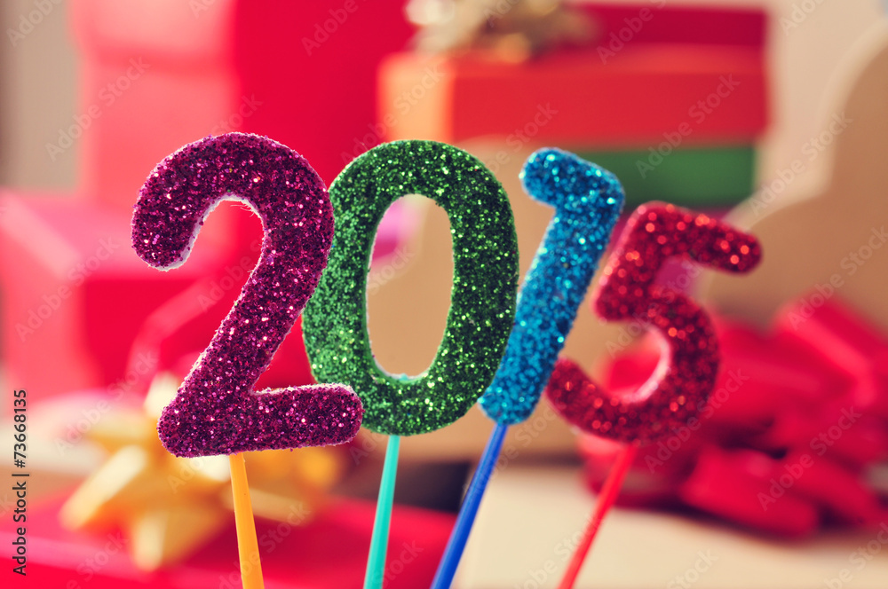 2015, as the new year - obrazy, fototapety, plakaty 