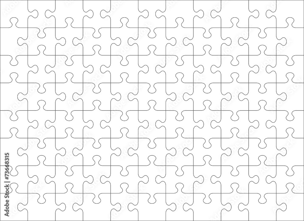 Jigsaw puzzle blank template of 88 transparent pieces Stock Vector | Adobe  Stock