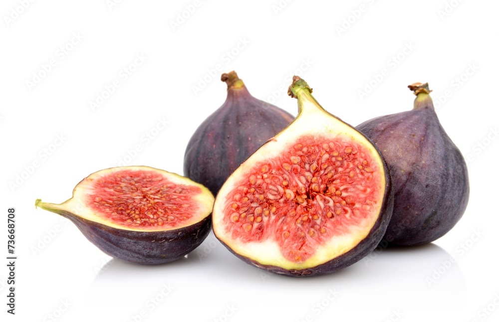 Four sliced figs isolated on white background Four sliced figs isolated on white background
