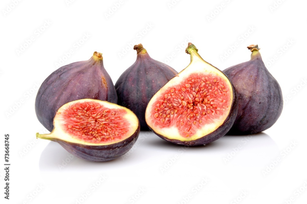Group sliced figs isolated on white background Group sliced figs isolated on white background