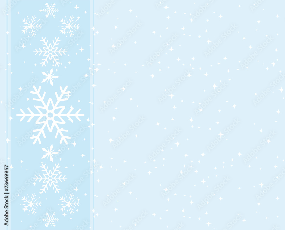 Sweet blue snowflakes greeting card.