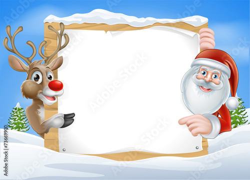 Christmas Reindeer and Sant...