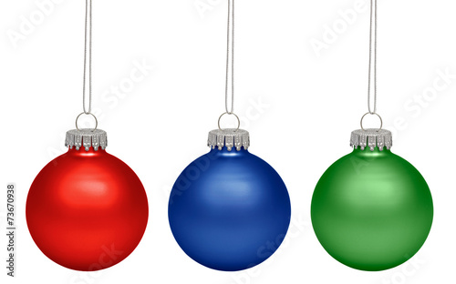 Obraz na płótnie Christmas balls isolated on white background w salonie