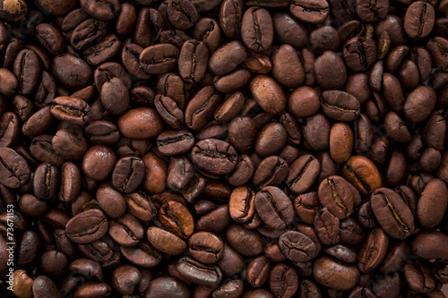 Roasted brown coffee beans