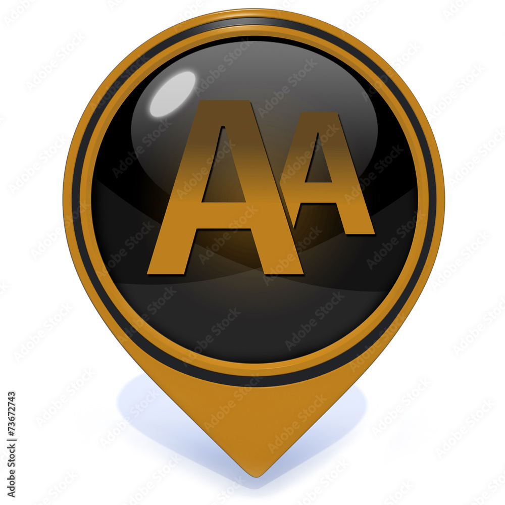 Alphabet pointer icon on white background Alphabet pointer icon on white background