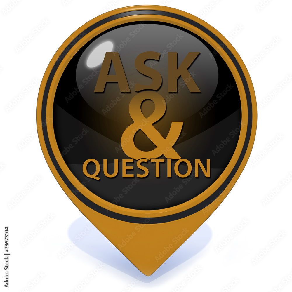 Q&A pointer icon on white background Q&A pointer icon on white background