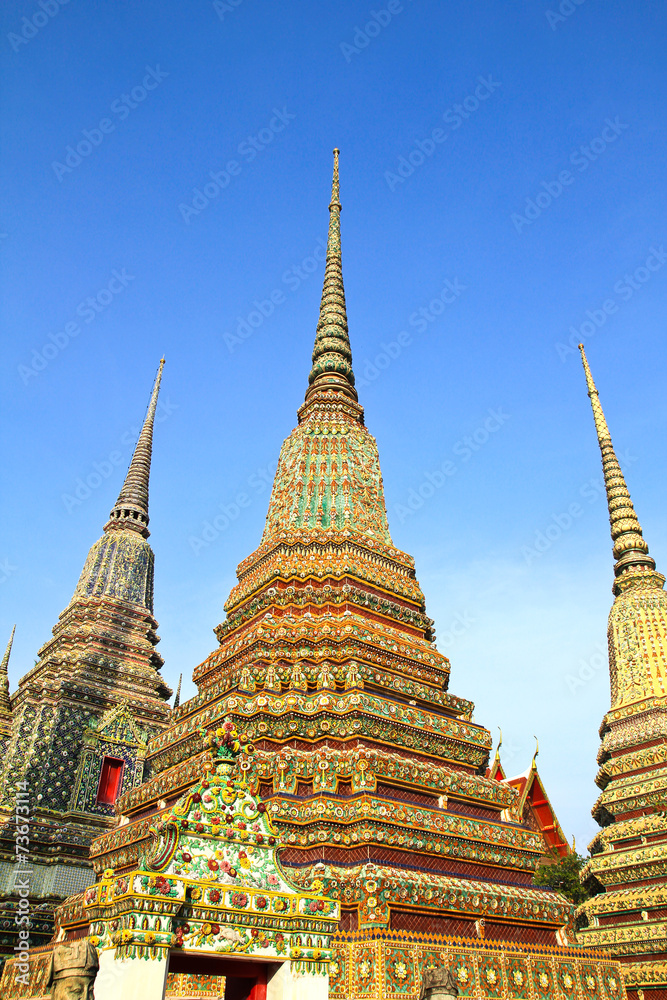 Authentic Thai Architecture in Wat Pho at Bangkok of Thailand. Authentic Thai Architecture in Wat Pho at Bangkok of Thailand.