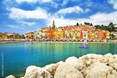 Menton - sunny town in south of France #73674363