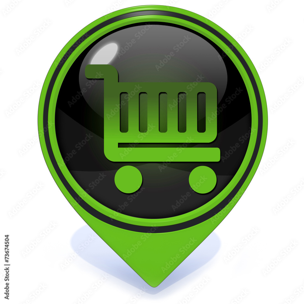 shopping cart pointer icon on white background shopping cart pointer icon on white background