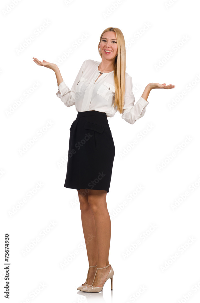Businesswoman in business concept isolated on white Businesswoman in business concept isolated on white