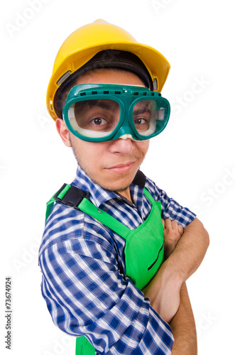 Industrial worker isolated on the white background