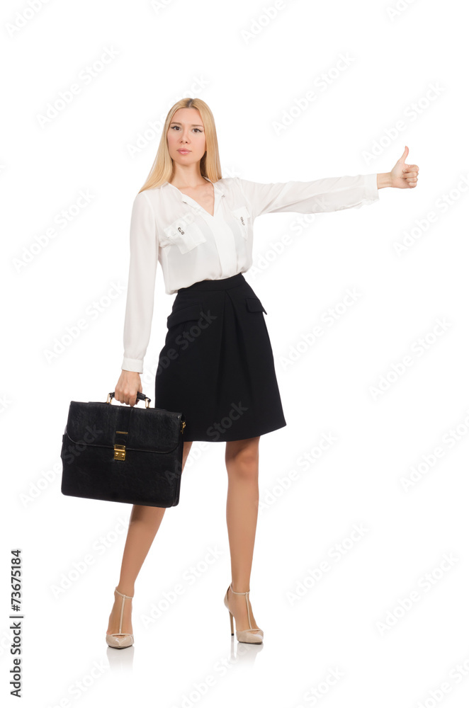 Businesswoman in business concept isolated on white Businesswoman in business concept isolated on white