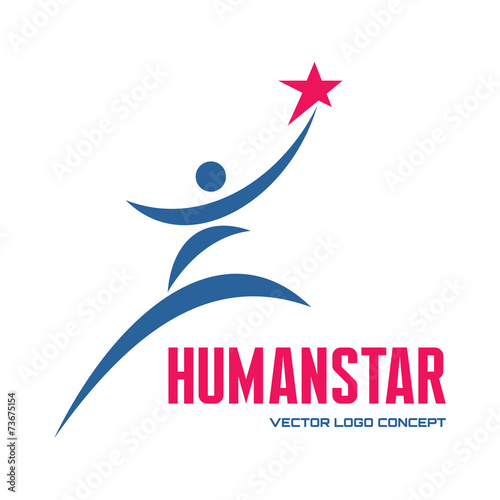Human star - vector logo concept. Human character.