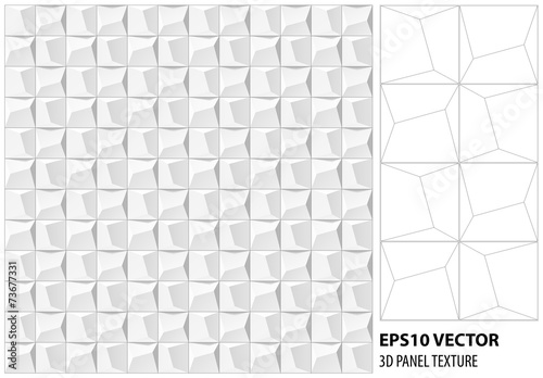 Abstract 3d geometric background. White seamless texture Vector