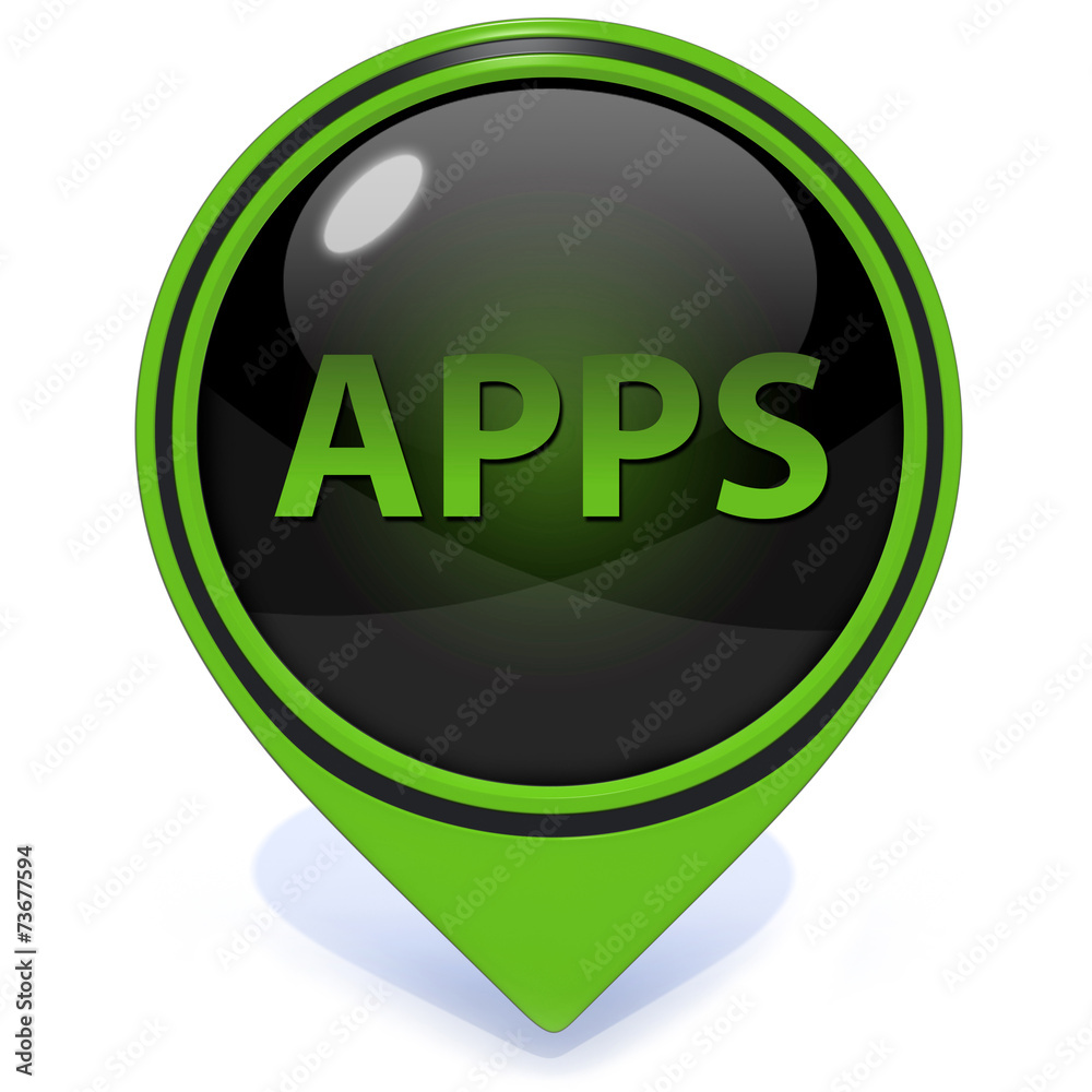 Apps pointer icon on white background Apps pointer icon on white background