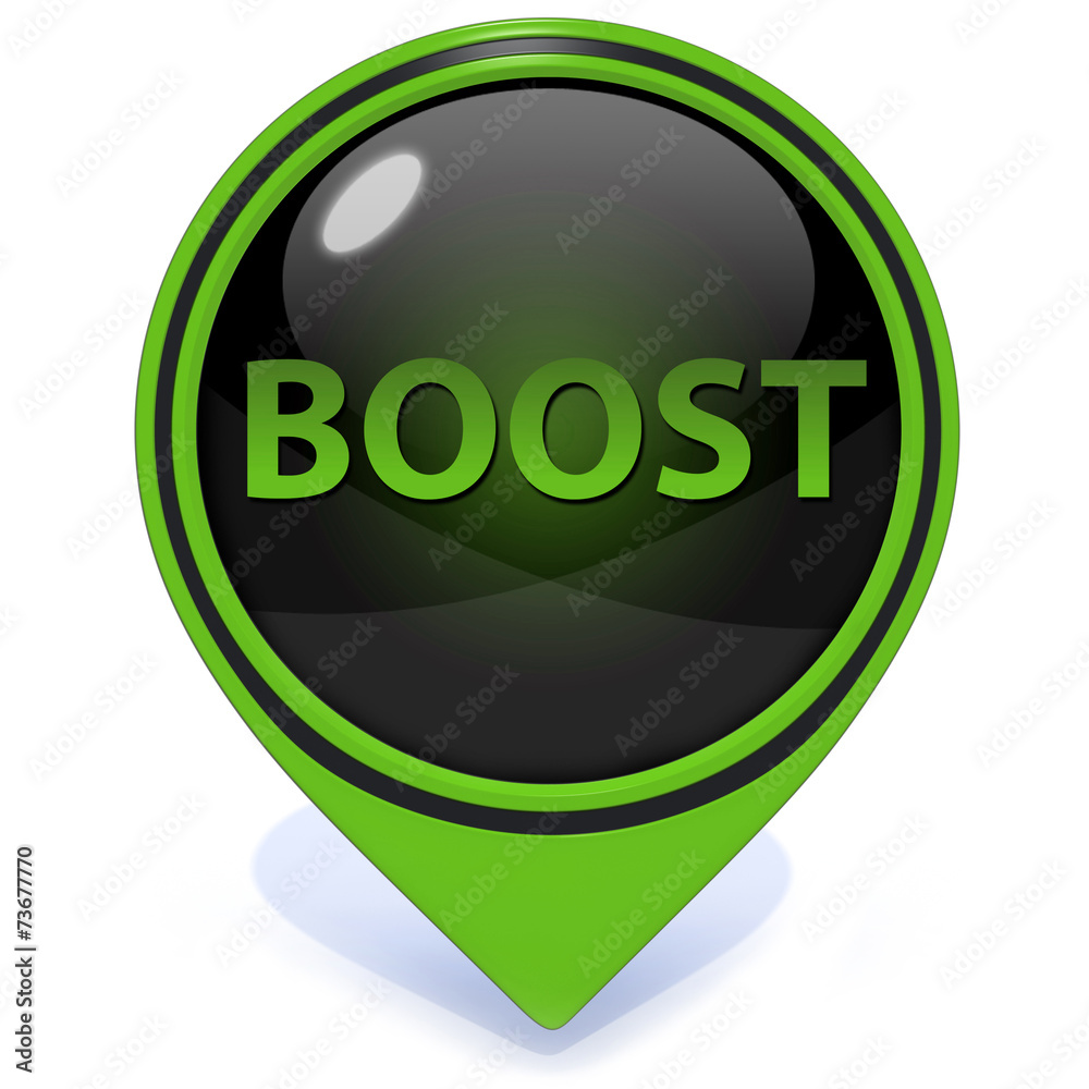 Boost pointer icon on white background Boost pointer icon on white background