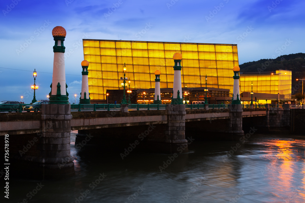 Naklejka premium View of Sant Sebastian in evening