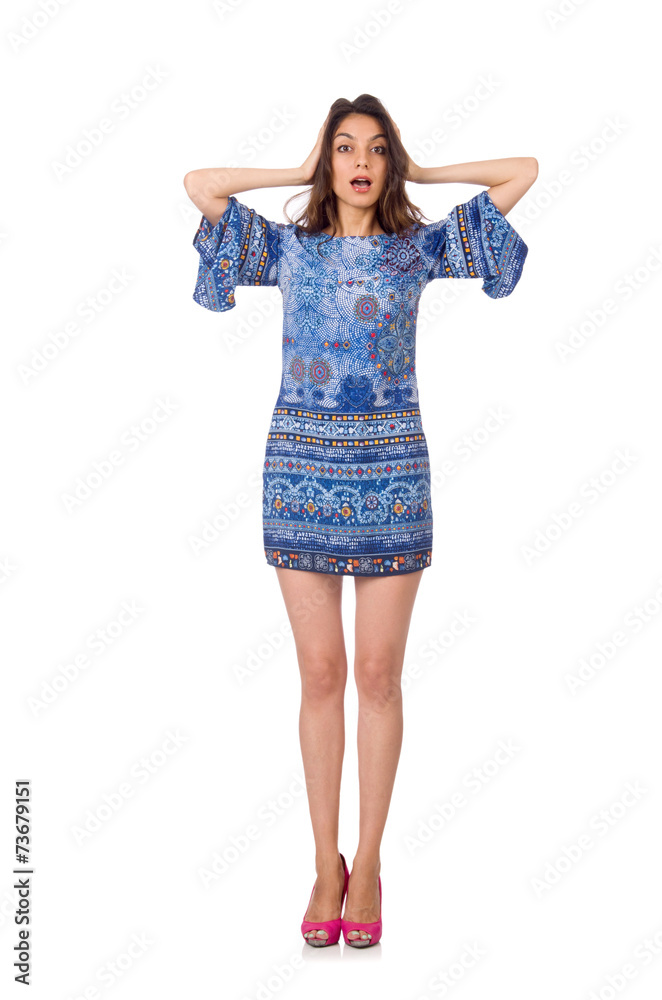 Emotional woman isolated on the white Emotional woman isolated on the white