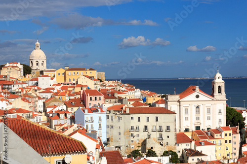 View across Alfama, Lisbon from Miradouro Santa Luzia