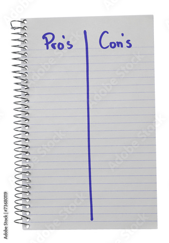 Notebook pros vs cons in blue