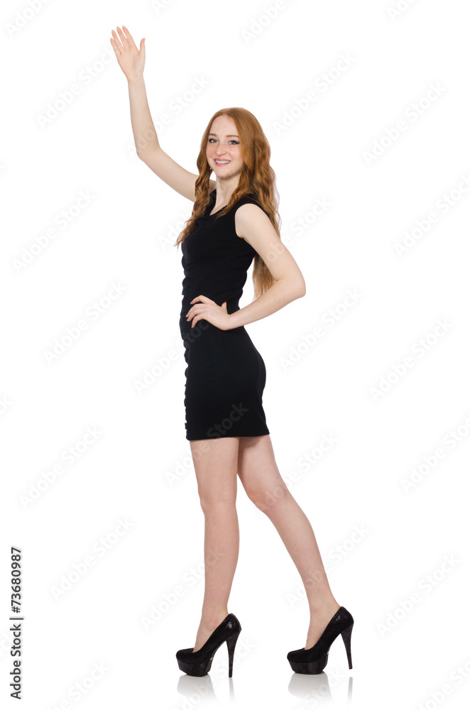 Woman in fashion concept isolated on white Woman in fashion concept isolated on white