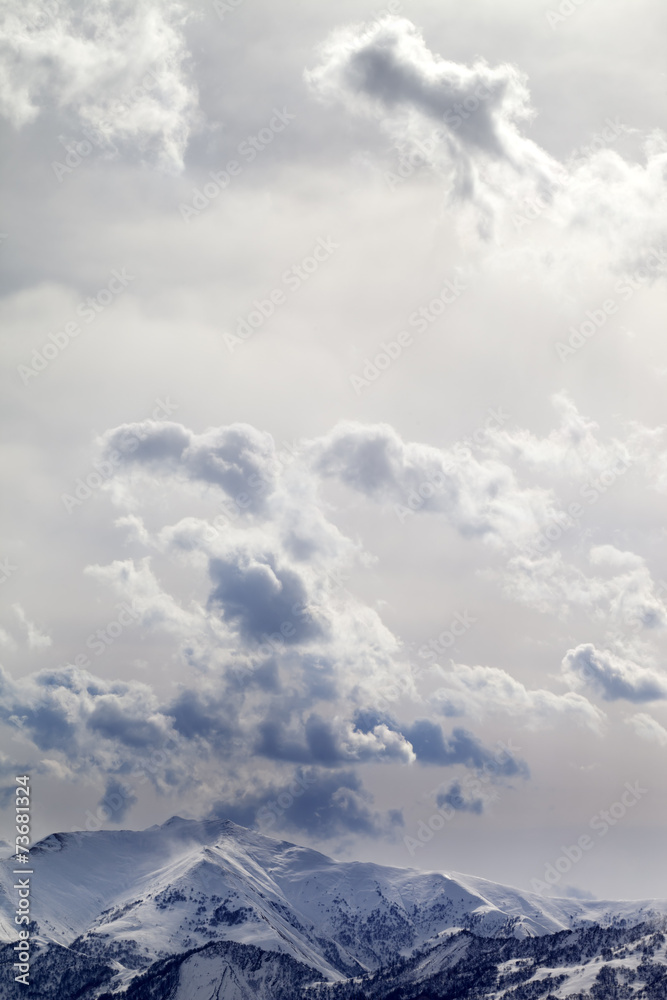 Mountains in evening and sunlight cloudy sky Mountains in evening and sunlight cloudy sky