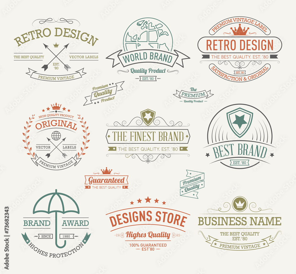 Obraz premium Vintage banners and frames hand drawn vector set