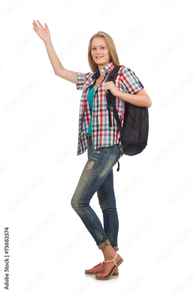 Young student isolated on the white background Young student isolated on the white background