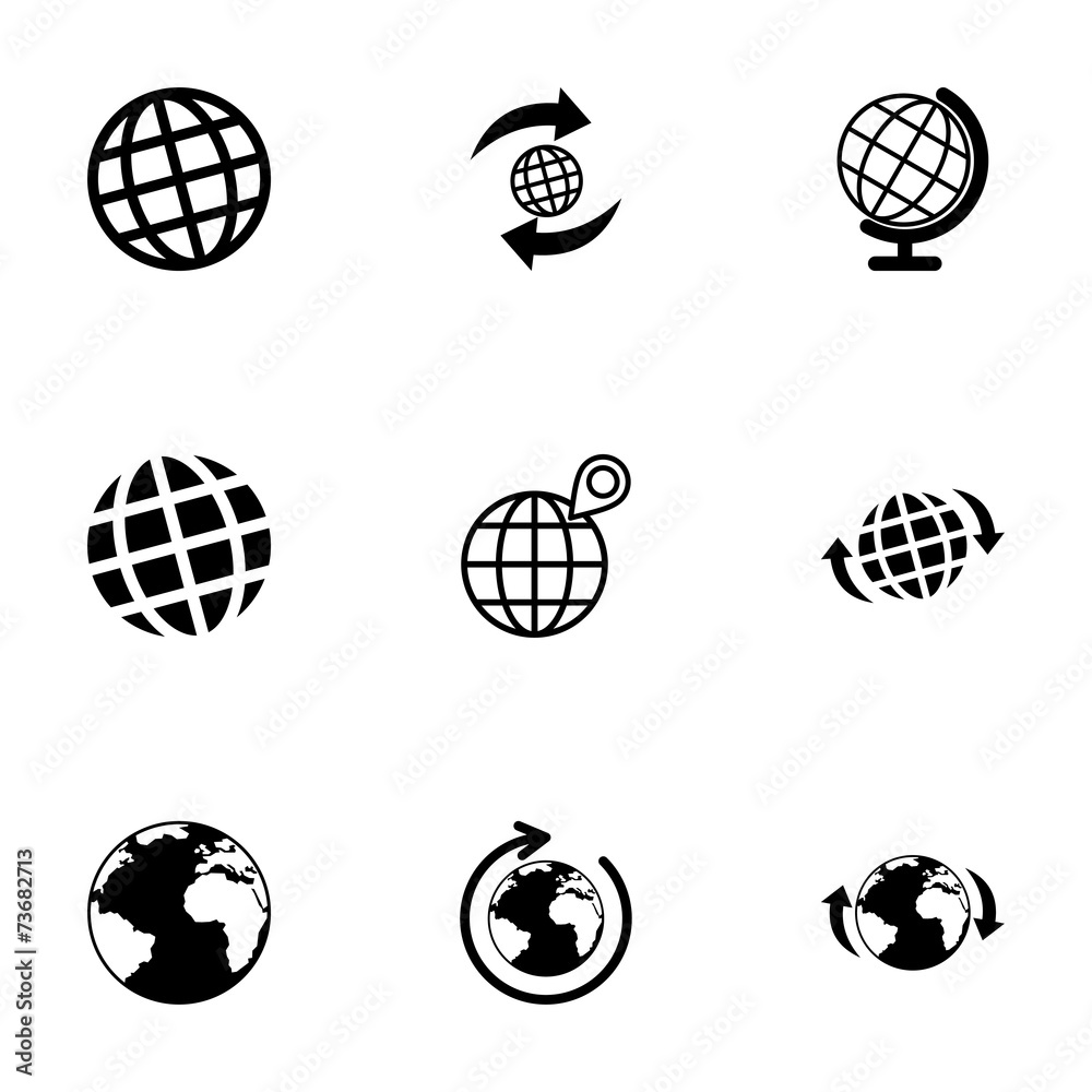 Vector glode icon set Vector glode icon set