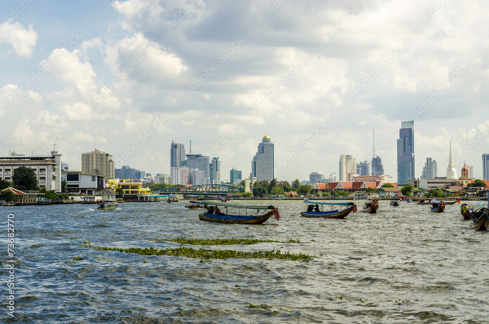 Fototapeta premium Amazing view of Chao Phraya River (Menam), Bangkok, Thailand