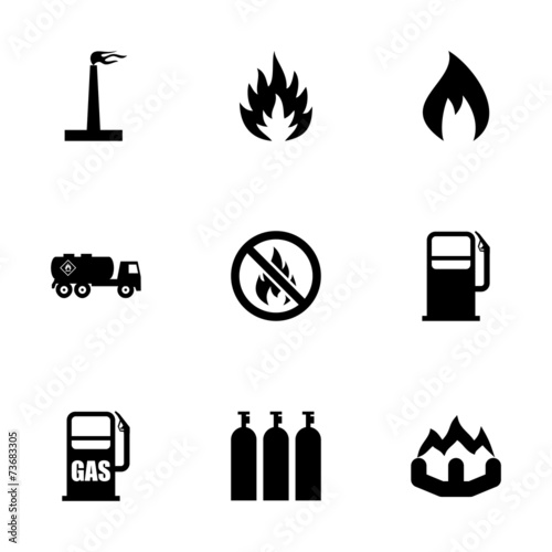 Vector natural gas icon set